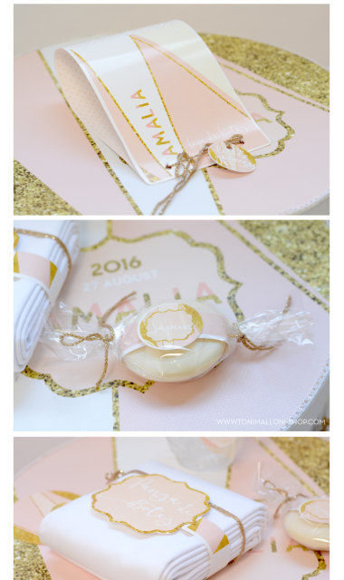 Trusou de botez cu gold si roz, modern si in nuante pastelate, Golden Pink 8